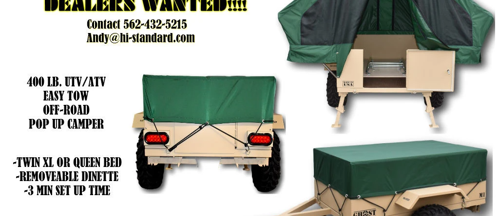 Hi-Standard Outfitters Ghost M1 Tactical Off-Road Overlander Pop Up Tent Camper, UTV Camper, SXS Camper, ATV Camper