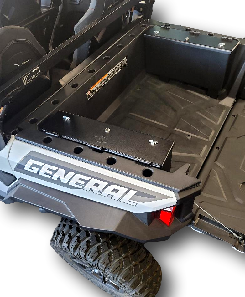 Polaris General 1000 Rear Cargo Side Storage Box aluminum weatherproof secure lockable durable